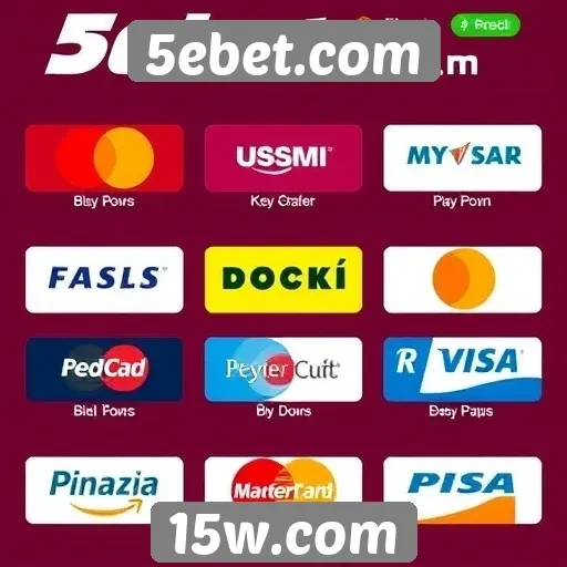 Métodos de pagamento disponíveis em 5ebet.com